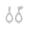 Diamonair Lab Grown Diamond (F/VS+) 2.00 carat Round cut Sterling Silver Dangle Earrings - Sterling Silver | Gold over Silver