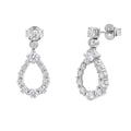 Diamonair Lab Grown Diamond (F/VS+) 2.00 carat Round cut Sterling Silver Dangle Earrings - Sterling Silver | Gold over Silver