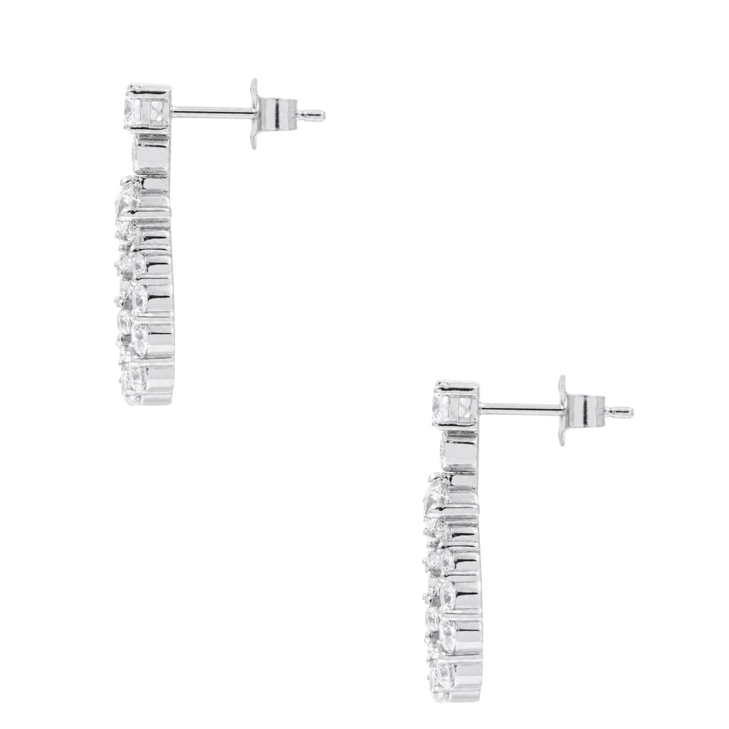 Diamonair Lab Grown Diamond (F/VS+) 2.00 carat Round cut Sterling Silver Dangle Earrings - Sterling Silver | Gold over Silver