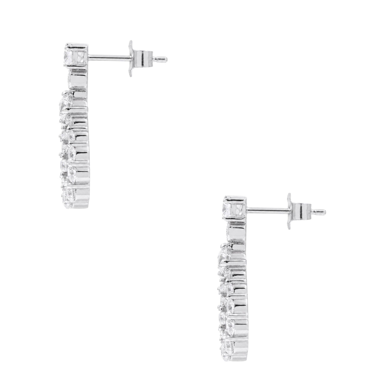 Diamonair Lab Grown Diamond (F/VS+) 2.00 carat Round cut Sterling Silver Dangle Earrings - Sterling Silver | Gold over Silver