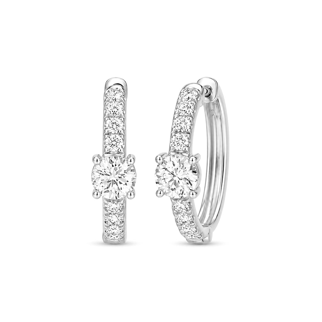 Diamonair Lab-Grown Diamond Earrings for Women | Sterling Silver | Round Cut | Prong, Post Back | F Color, VS+ Clarity | 3.00 Total Carat Weight | Anniversary, Wedding, Birthday Gift