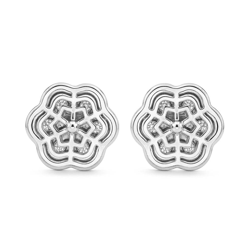 Diamonair Lab Grown Diamond (F/VS+) 3.00 carat Round cut Sterling Silver Cluster Earrings - Sterling Silver | Gold over Silver