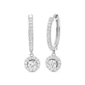 Diamonair Lab-Grown Diamond Earrings for Women | Sterling Silver | Round Cut | Prong, Lever Back | F Color, VS+ Clarity | 3.00 Total Carat Weight | Anniversary, Wedding, Birthday Gift