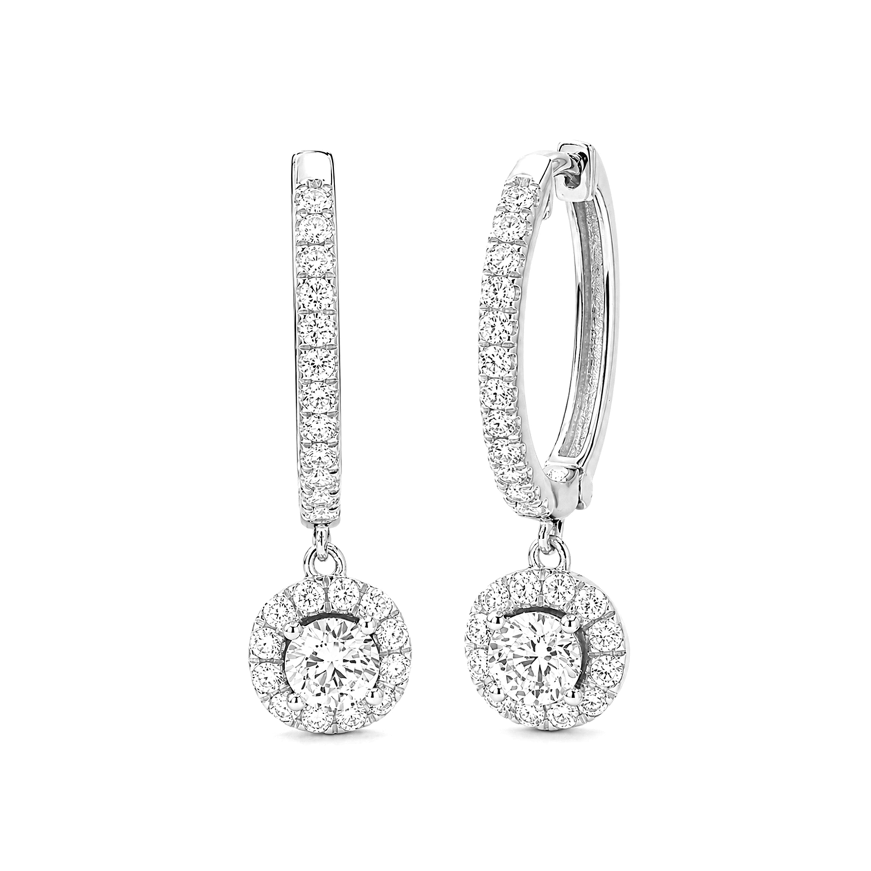 Diamonair Lab-Grown Diamond Earrings for Women | Sterling Silver | Round Cut | Prong, Lever Back | F Color, VS+ Clarity | 3.00 Total Carat Weight | Anniversary, Wedding, Birthday Gift