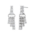Diamonair Lab Grown Diamond (F/VS+) 2.00 carat Round cut Sterling Silver Drop Earrings - Sterling Silver | Gold over Silver