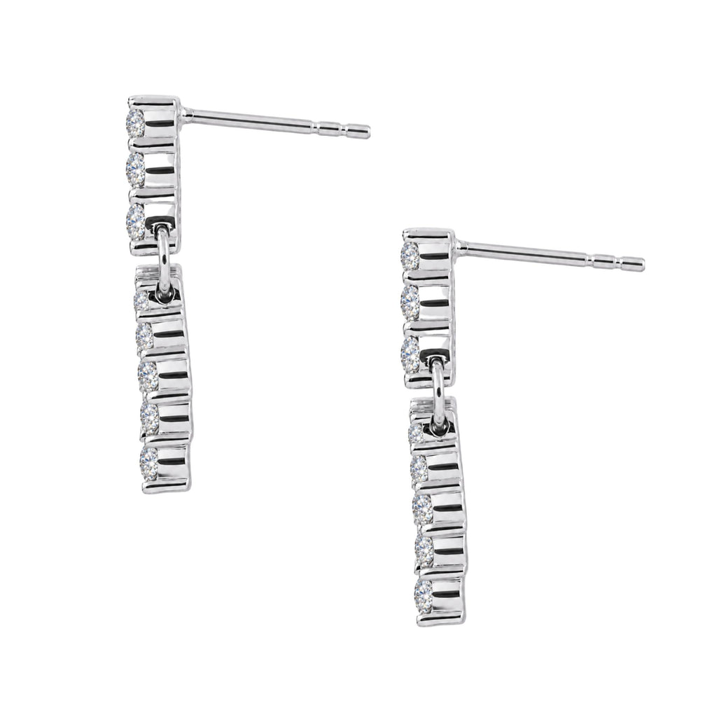 Diamonair Lab Grown Diamond (F/VS+) 2.00 carat Round cut Sterling Silver Drop Earrings - Sterling Silver | Gold over Silver