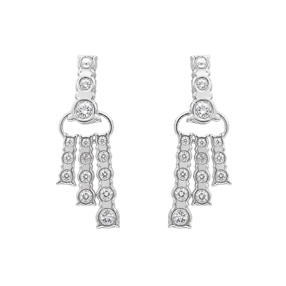 Diamonair Lab Grown Diamond (F/VS+) 2.00 carat Round cut Sterling Silver Drop Earrings - Sterling Silver | Gold over Silver