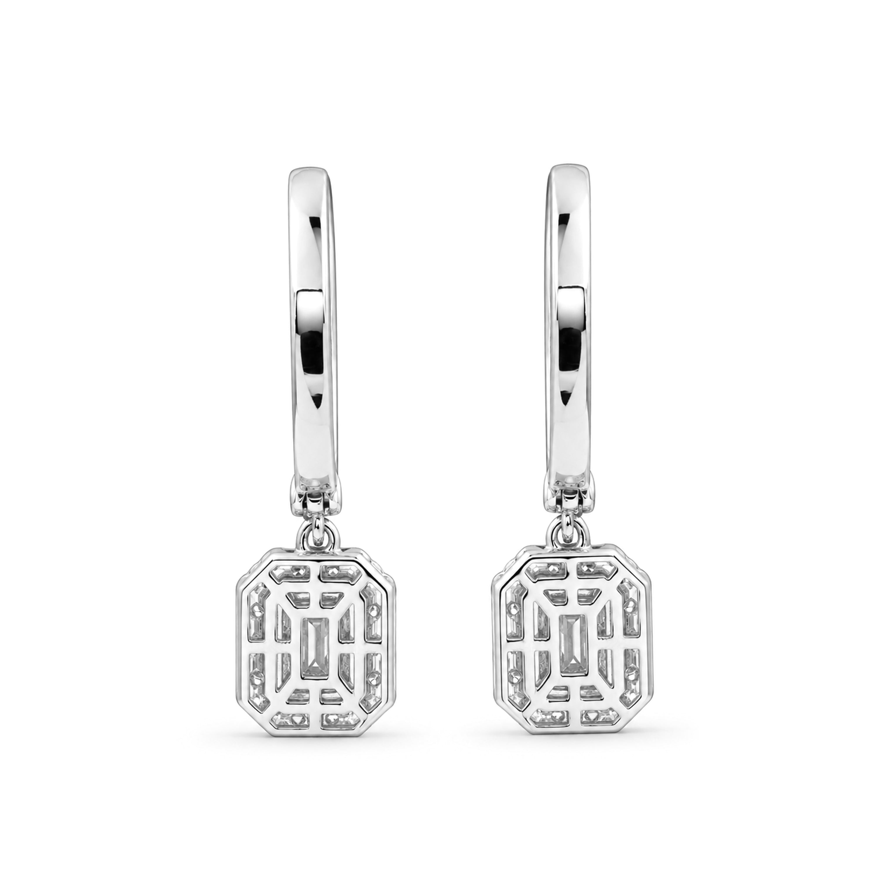Diamonair Lab Grown Diamond (F/VS+) 3.00 carat Round cut Sterling Silver Dangle Earrings - Sterling Silver | Gold over Silver