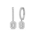 Diamonair Lab Grown Diamond (F/VS+) 3.00 carat Round cut Sterling Silver Dangle Earrings - Sterling Silver | Gold over Silver