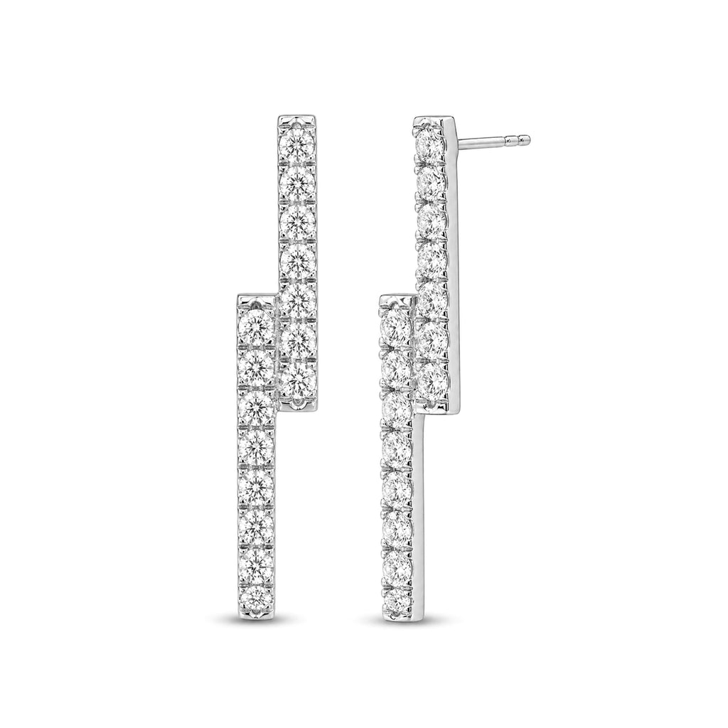 Diamonair Lab-Grown Diamond Earrings for Women | Sterling Silver | Emerald Cut | Prong, Push Back | F Color, VS+ Clarity | 3.00 Total Carat Weight | Anniversary, Wedding, Birthday Gift