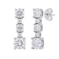 Diamonair Lab Grown Diamond (F/VS+) 2.00 carat Round cut Sterling Silver Drop Earrings - Sterling Silver | Gold over Silver
