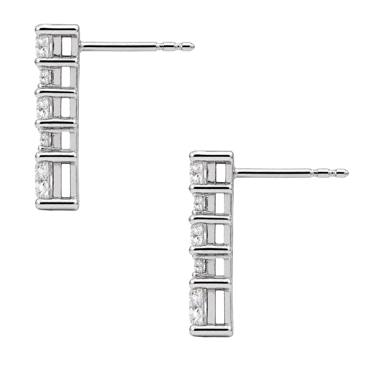 Diamonair Lab Grown Diamond (F/VS+) 2.00 carat Round cut Sterling Silver Drop Earrings - Sterling Silver | Gold over Silver