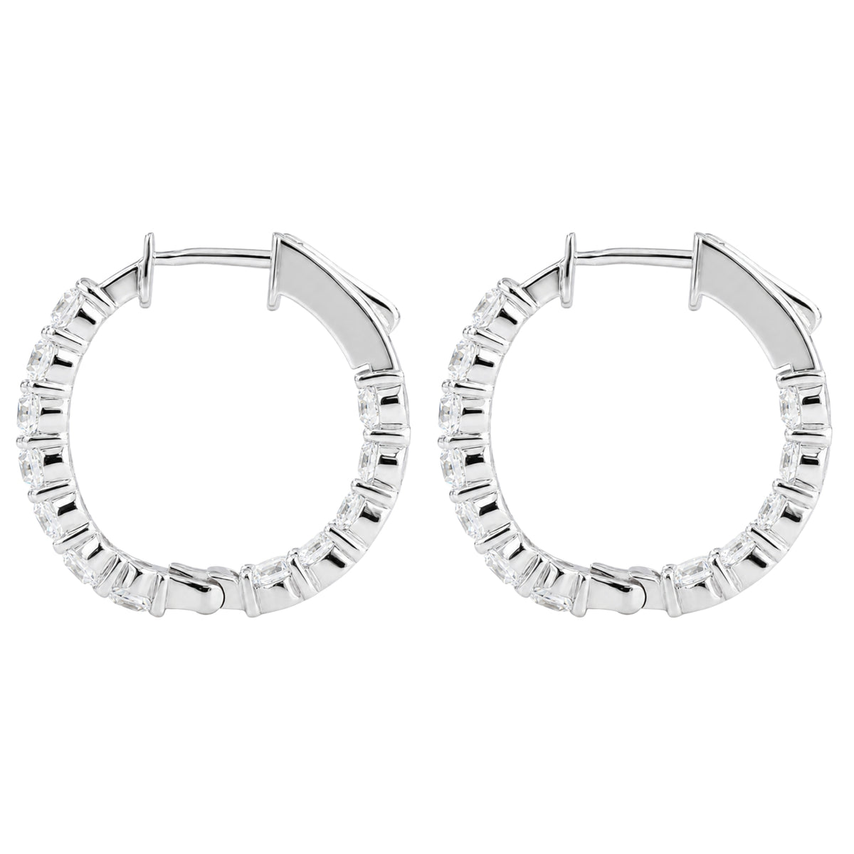 1-3 ctw Round Hoop Earrings