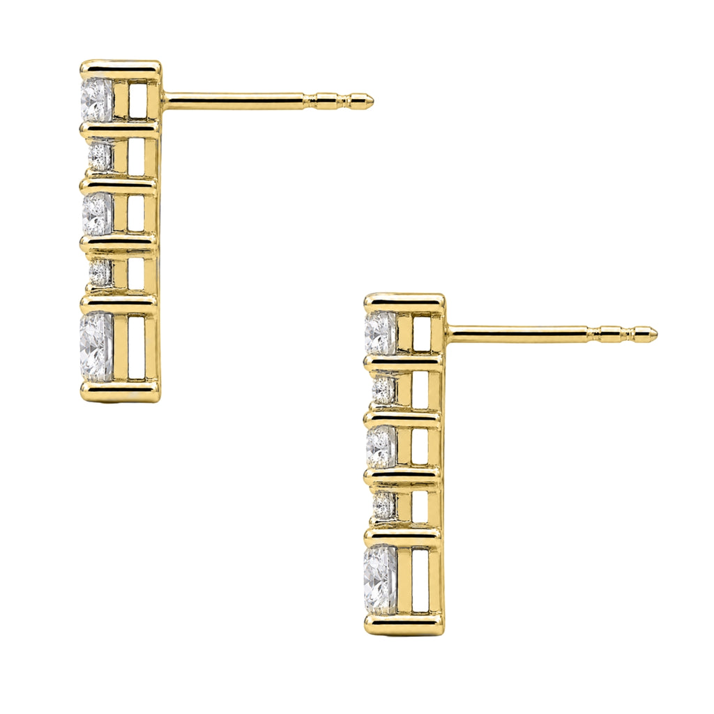 Diamonair Lab Grown Diamond (F/VS+) 2.00 carat Round cut Sterling Silver Drop Earrings - Sterling Silver | Gold over Silver