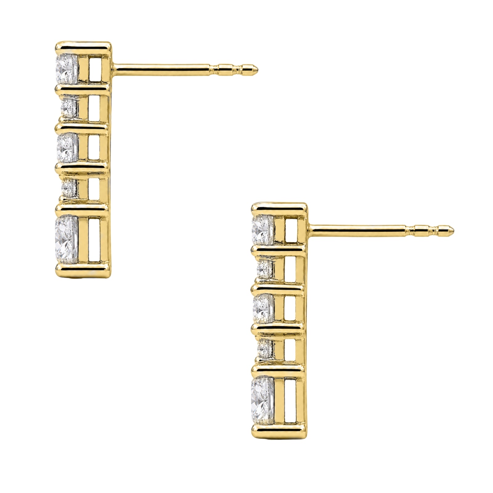 Diamonair Lab Grown Diamond (F/VS+) 2.00 carat Round cut Sterling Silver Drop Earrings - Sterling Silver | Gold over Silver