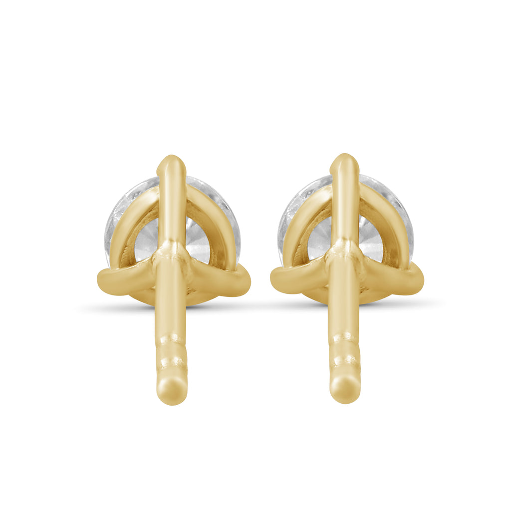 Diamonair Lab Grown Diamond (F/VS+) 1/3 carat Round cut Gold over Silver Stud Earrings
