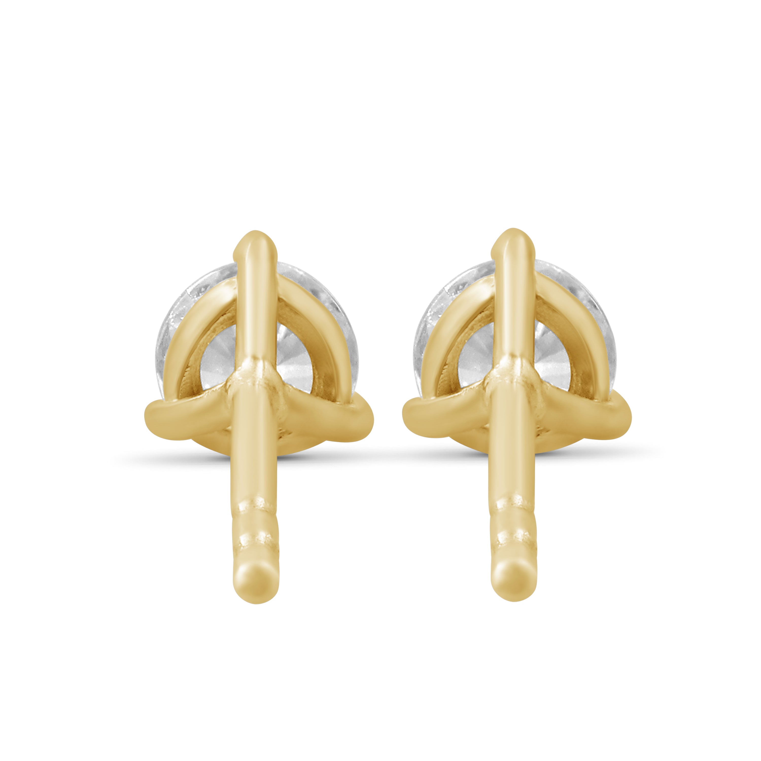 Diamonair Lab Grown Diamond (F/VS+) 1/3 carat Round cut Gold over Silver Stud Earrings
