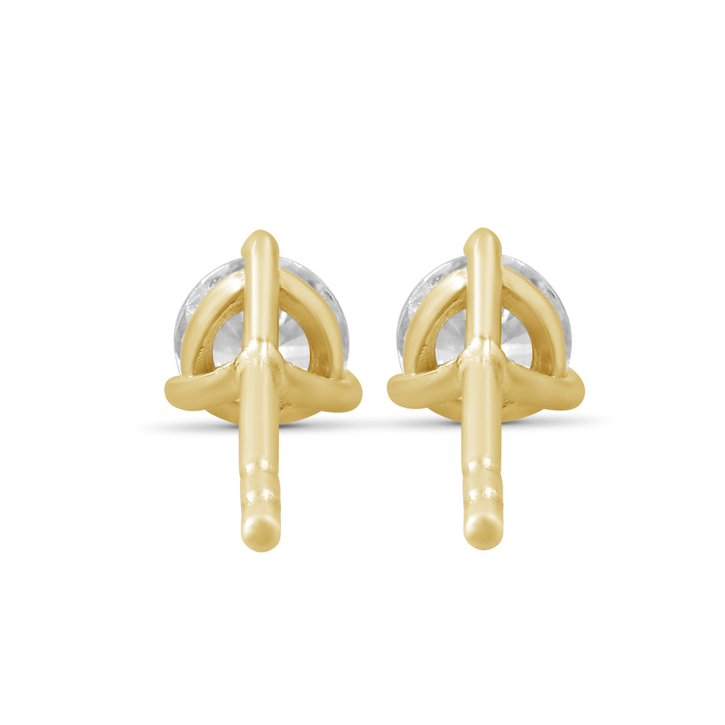 Diamonair Lab Grown Diamond (F/VS+) 3/8 carat Round cut Sterling Silver Stud Earrings - Sterling Silver | Gold over Silver
