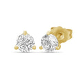 Diamonair Lab Grown Diamond (F/VS+) 3/8 carat Round cut Gold over Silver Stud Earrings