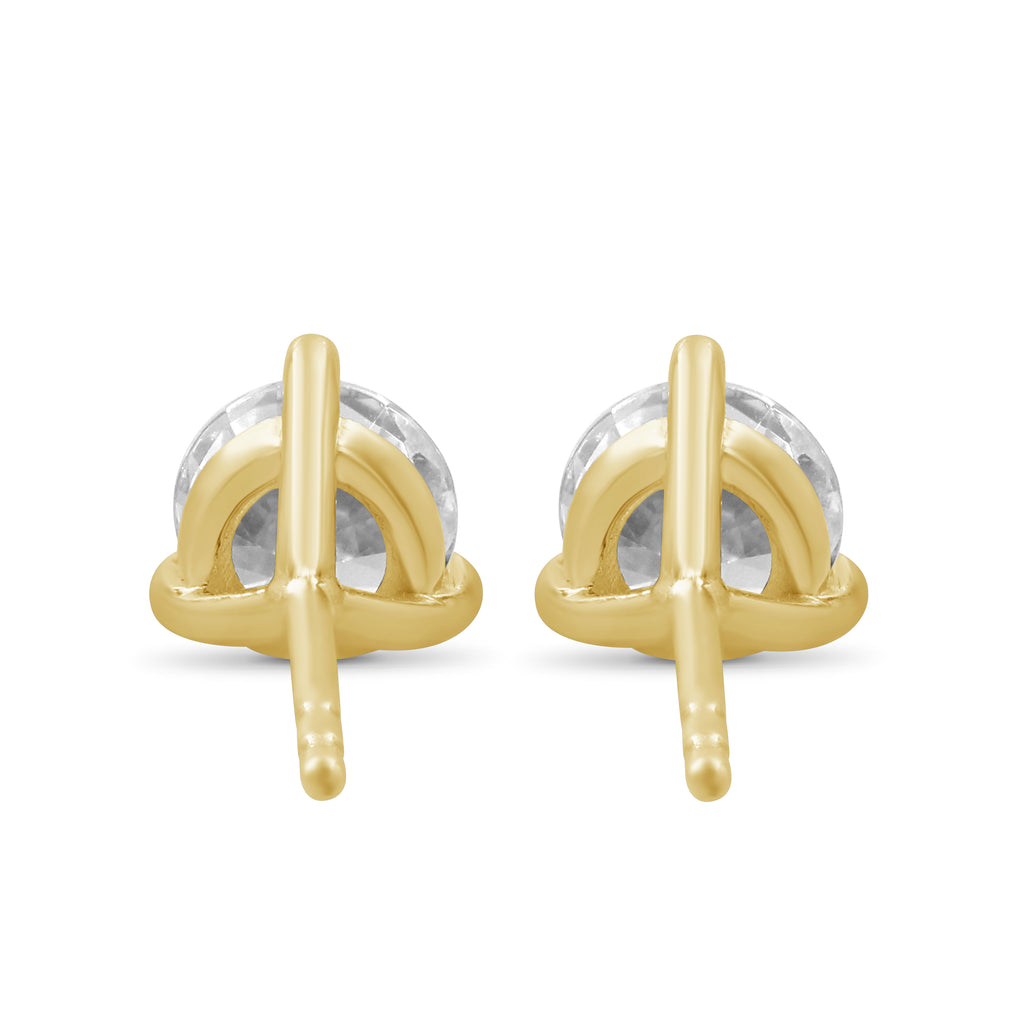 Diamonair Lab Grown Diamond (F/VS+) 1/2 carat Round cut Gold over Silver Stud Earrings