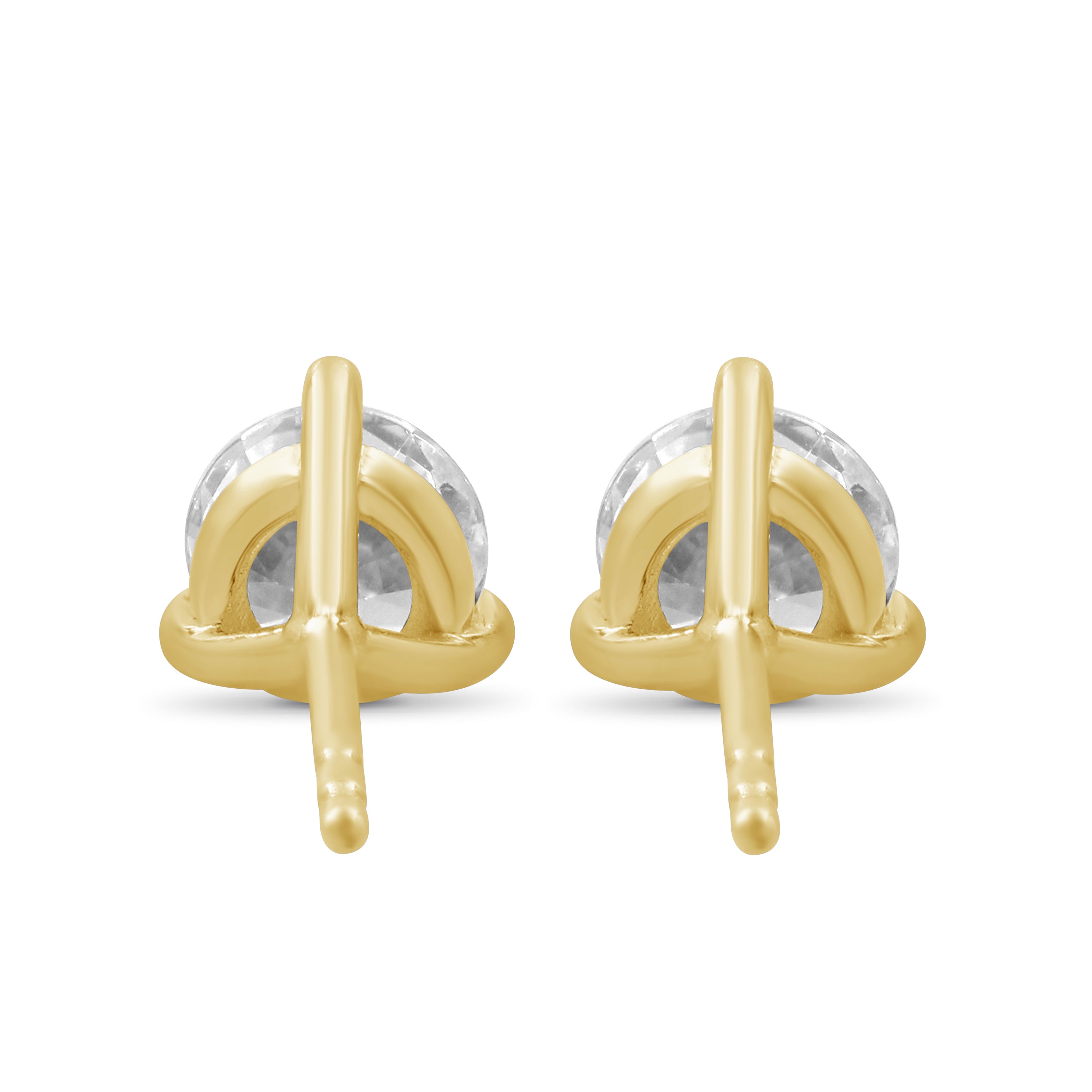 Diamonair Lab Grown Diamond (F/VS+) 1/2 carat Round cut Gold over Silver Stud Earrings