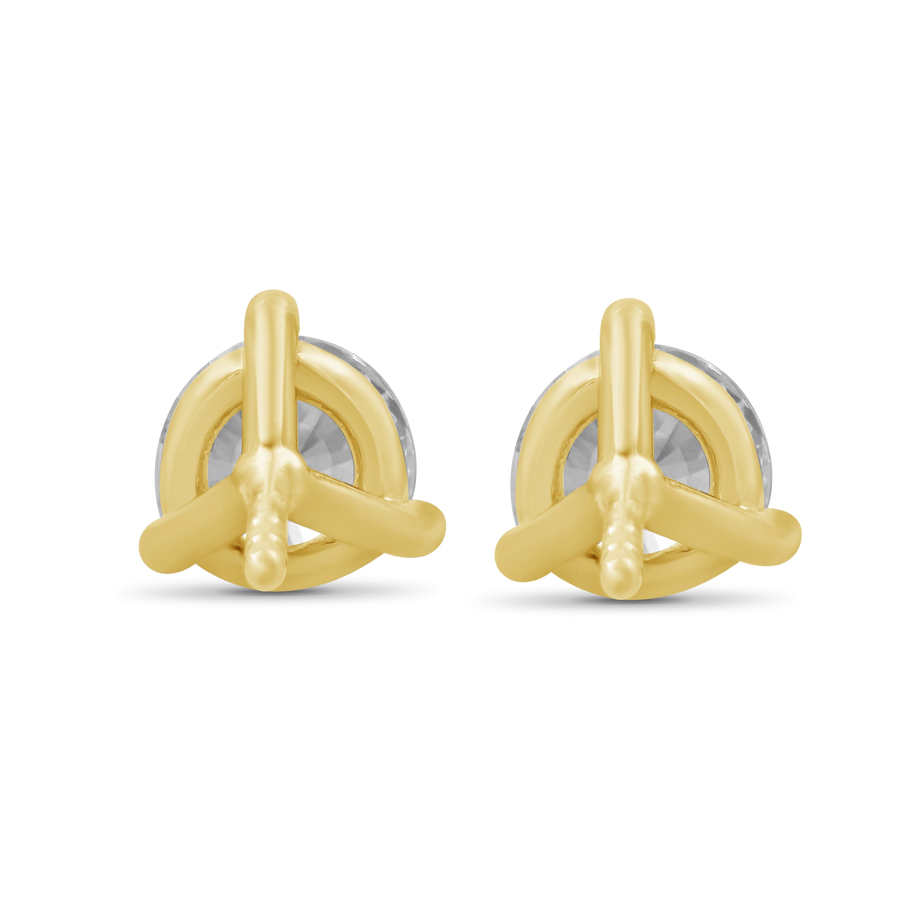 Diamonair Lab Grown Diamond (F/VS+) 1.00 carat Round cut Sterling Silver Stud Earrings - Sterling Silver | Gold over Silver