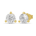 Diamonair Lab Grown Diamond (F/VS+) 1.00 carat Round cut Gold over Silver Stud Earrings