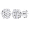 Diamonair Lab Grown Diamond (F/VS+) 1.00 carat Round cut Sterling Silver Stud Earrings - Sterling Silver | Gold over Silver