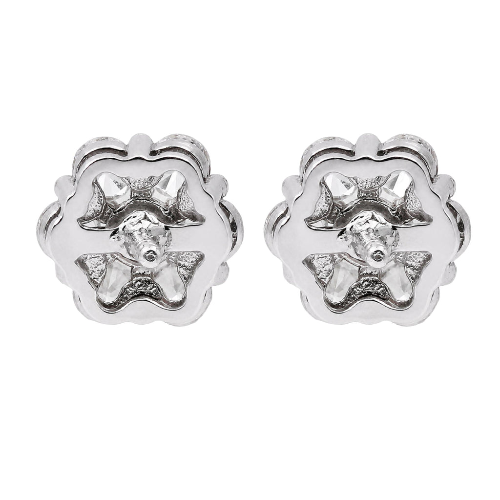 Diamonair Lab Grown Diamond (F/VS+) 1.00 carat Round cut Sterling Silver Stud Earrings - Sterling Silver | Gold over Silver