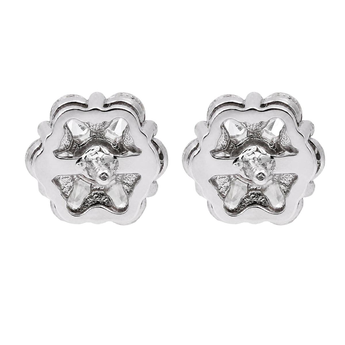 Diamonair Lab Grown Diamond (F/VS+) 1.00 carat Round cut Sterling Silver Stud Earrings - Sterling Silver | Gold over Silver