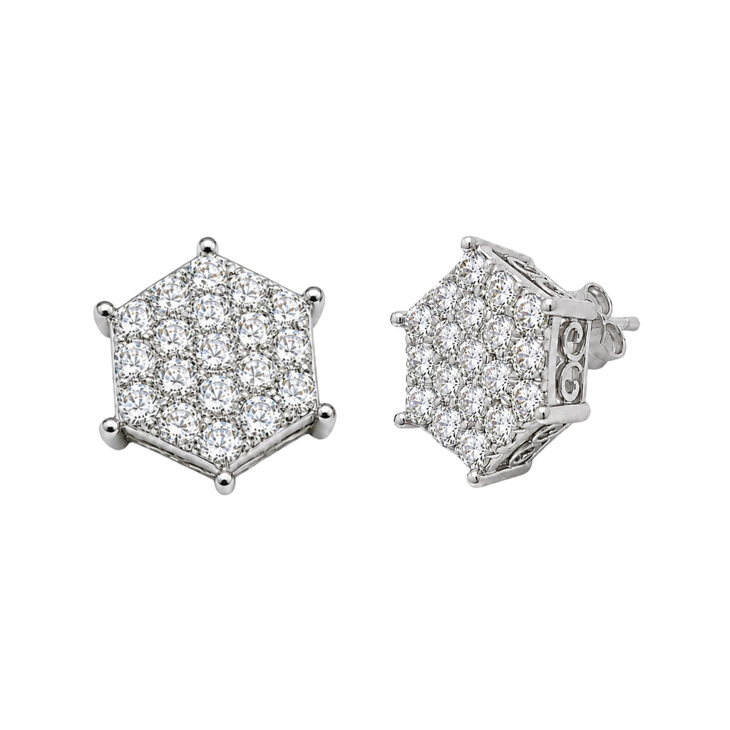 Diamonair Lab Grown Diamond (F/VS+) 1.00 carat Round cut Sterling Silver Stud Earrings - Sterling Silver | Gold over Silver