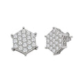 Diamonair Lab Grown Diamond (F/VS+) 1.00 carat Round cut Sterling Silver Stud Earrings - Sterling Silver | Gold over Silver