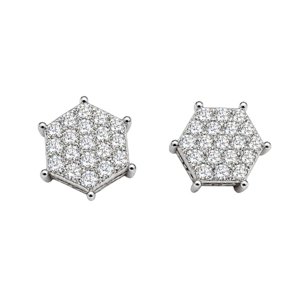 Diamonair Lab Grown Diamond (F/VS+) 1.00 carat Round cut Sterling Silver Stud Earrings - Sterling Silver | Gold over Silver