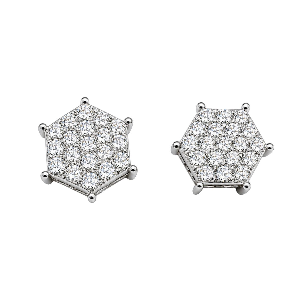Diamonair Lab Grown Diamond (F/VS+) 1.00 carat Round cut Sterling Silver Stud Earrings - Sterling Silver | Gold over Silver