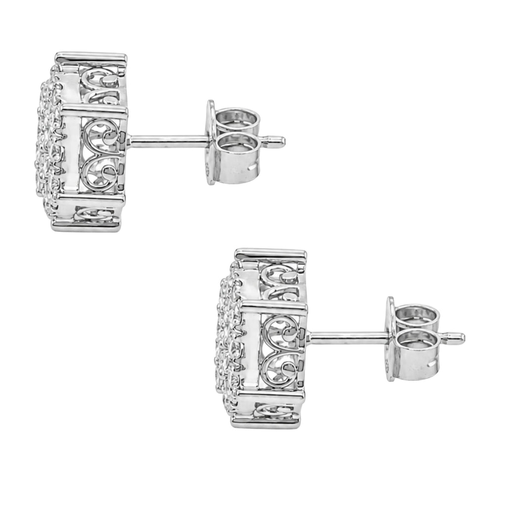 Diamonair Lab Grown Diamond (F/VS+) 1.00 carat Round cut Sterling Silver Stud Earrings - Sterling Silver | Gold over Silver