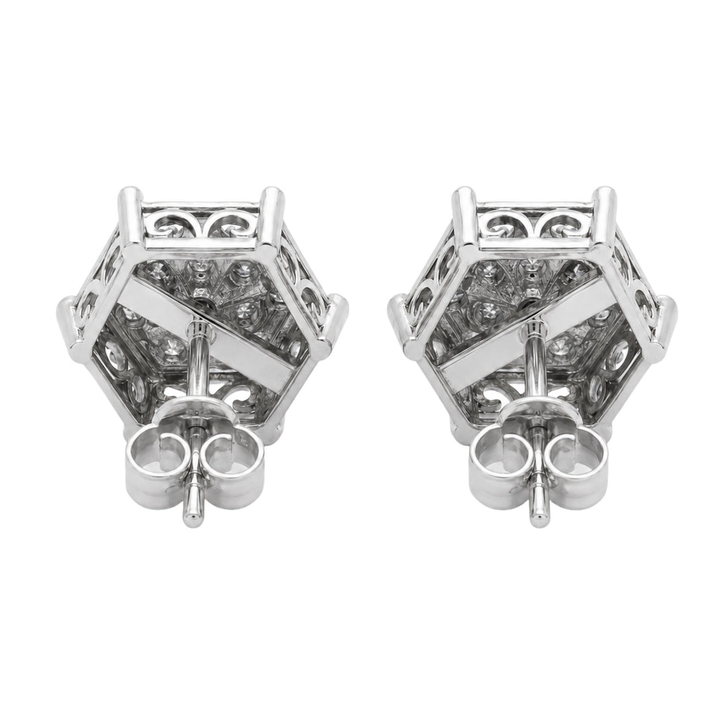 Diamonair Lab Grown Diamond (F/VS+) 1.00 carat Round cut Sterling Silver Stud Earrings - Sterling Silver | Gold over Silver