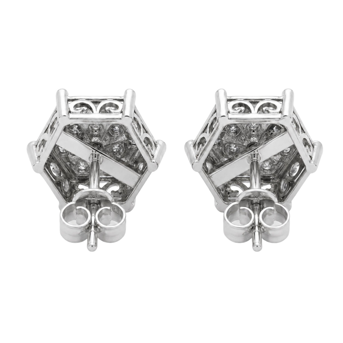 Diamonair Lab Grown Diamond (F/VS+) 1.00 carat Round cut Sterling Silver Stud Earrings - Sterling Silver | Gold over Silver