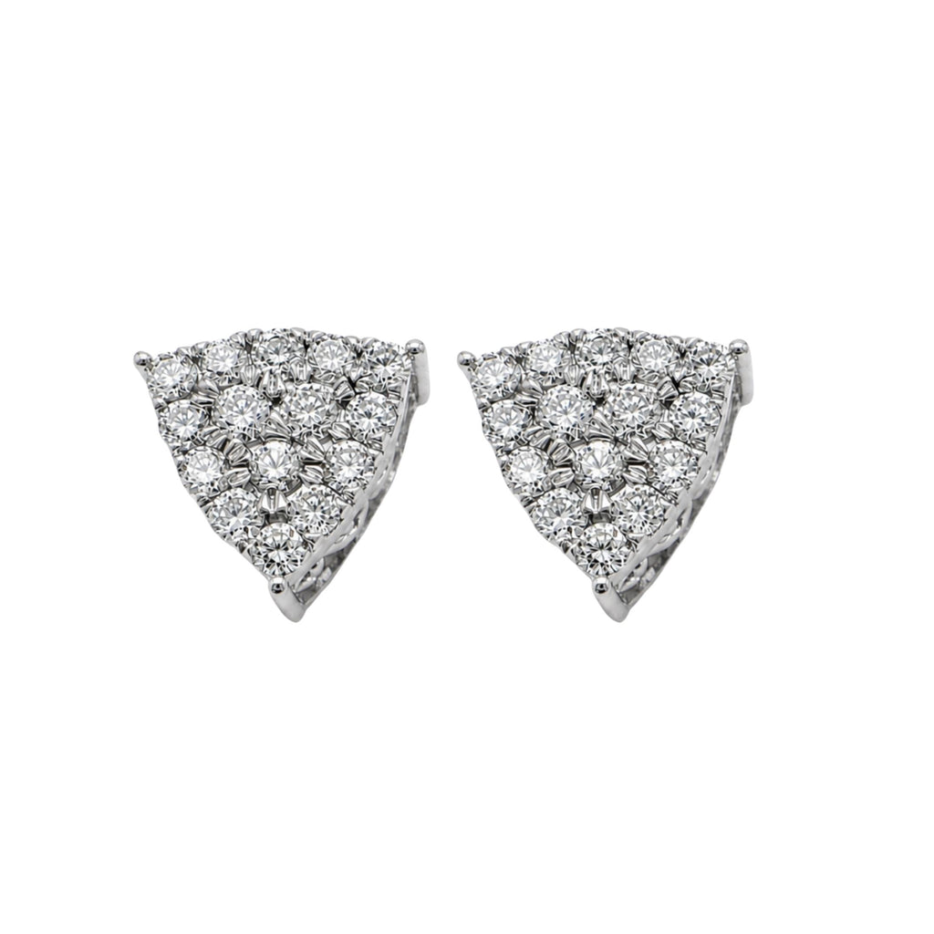 Diamonair Lab Grown Diamond (F/VS+) 1.00 carat Round cut Sterling Silver Stud Earrings - Sterling Silver | Gold over Silver