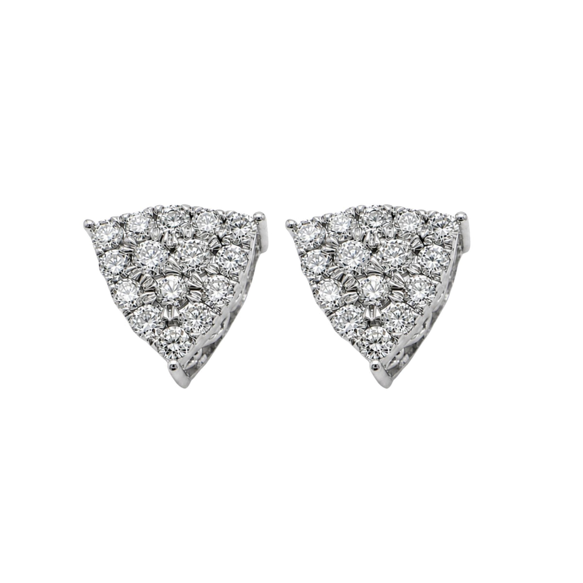 Diamonair Lab Grown Diamond (F/VS+) 1.00 carat Round cut Sterling Silver Stud Earrings - Sterling Silver | Gold over Silver