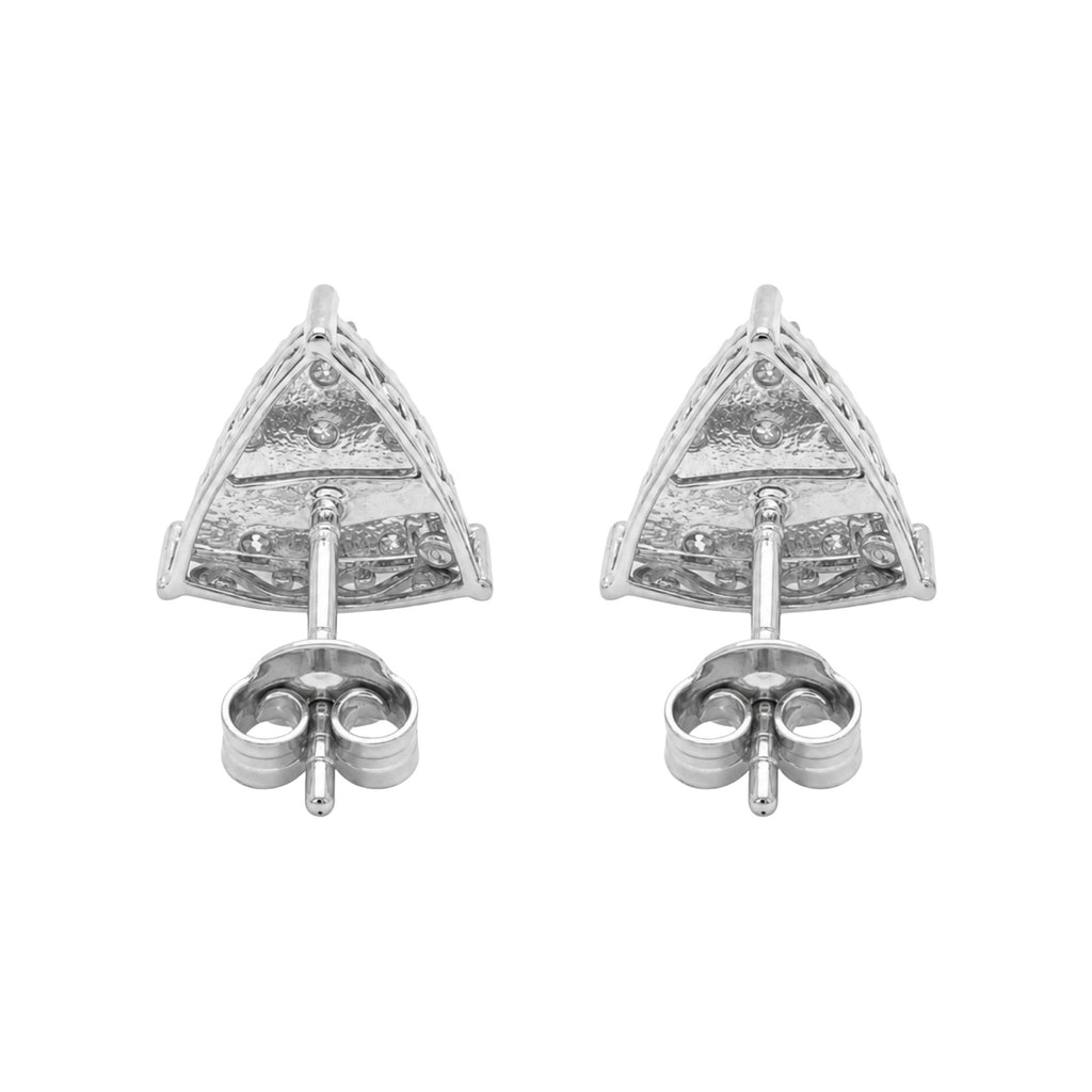 Diamonair Lab Grown Diamond (F/VS+) 1.00 carat Round cut Sterling Silver Stud Earrings - Sterling Silver | Gold over Silver