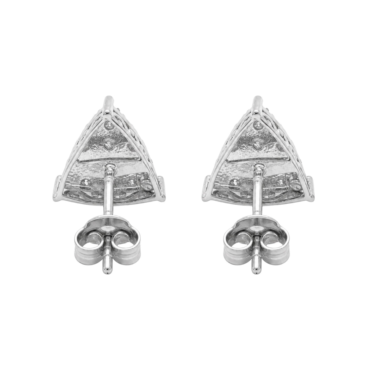 Diamonair Lab Grown Diamond (F/VS+) 1.00 carat Round cut Sterling Silver Stud Earrings - Sterling Silver | Gold over Silver