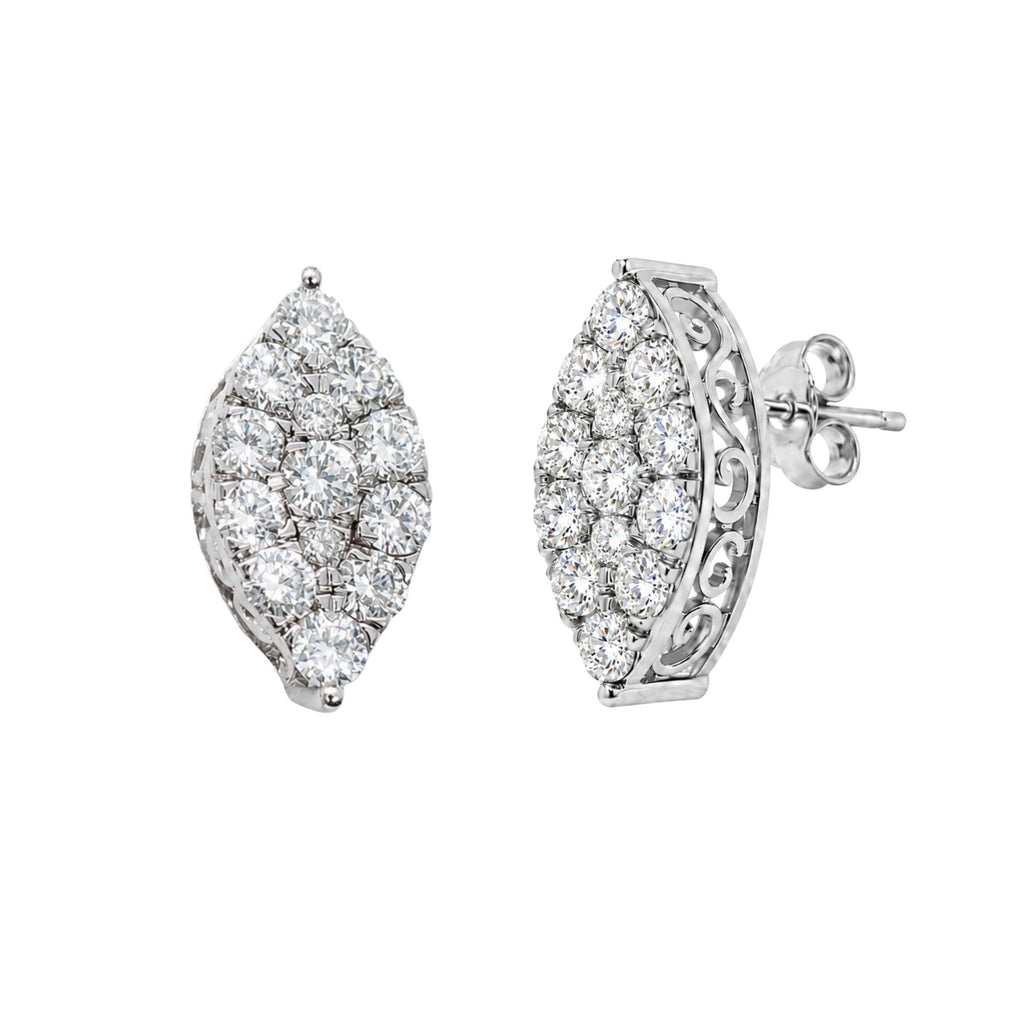 Diamonair Lab Grown Diamond (F/VS+) 1.00 carat Round cut Sterling Silver Stud Earrings - Sterling Silver | Gold over Silver