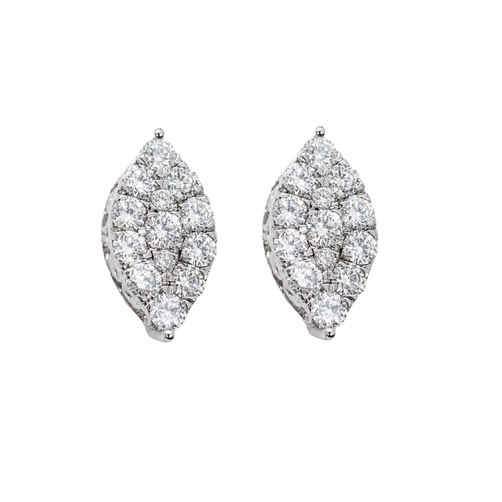 Diamonair Lab Grown Diamond (F/VS+) 1.00 carat Round cut Sterling Silver Stud Earrings - Sterling Silver | Gold over Silver