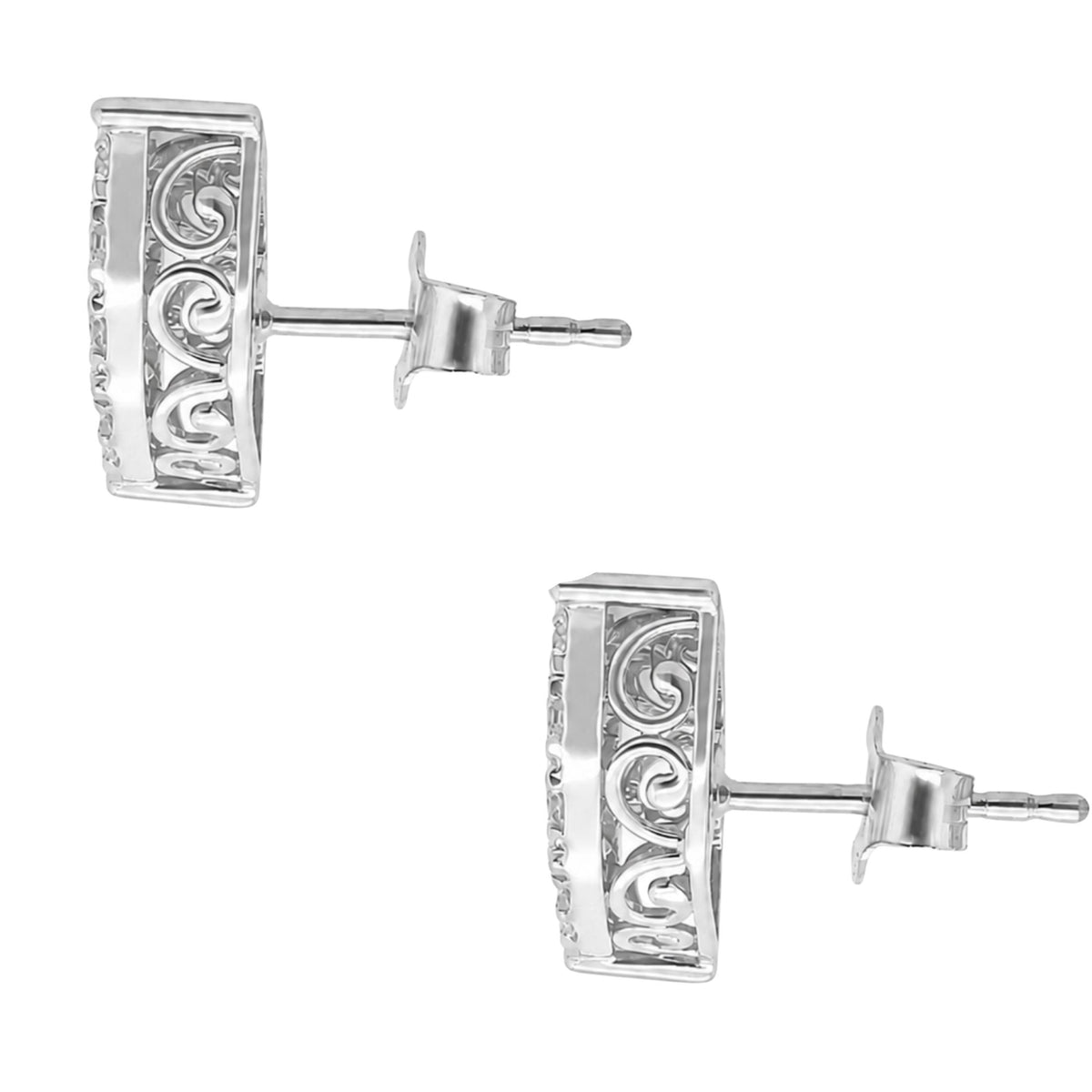 Diamonair Lab Grown Diamond (F/VS+) 1.00 carat Round cut Sterling Silver Stud Earrings - Sterling Silver | Gold over Silver