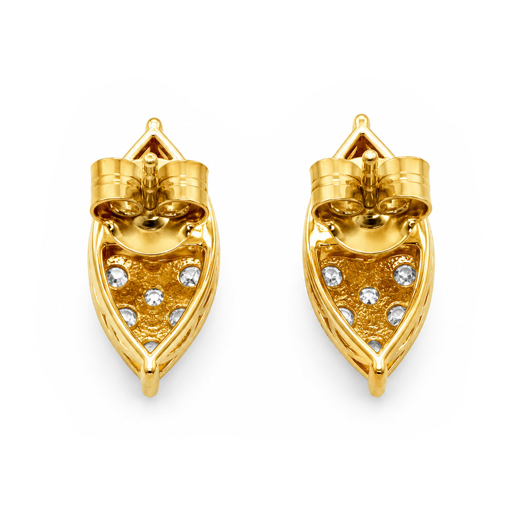 Diamonair Lab Grown Diamond (F/VS+) 1.00 carat Round cut Sterling Silver Stud Earrings - Sterling Silver | Gold over Silver