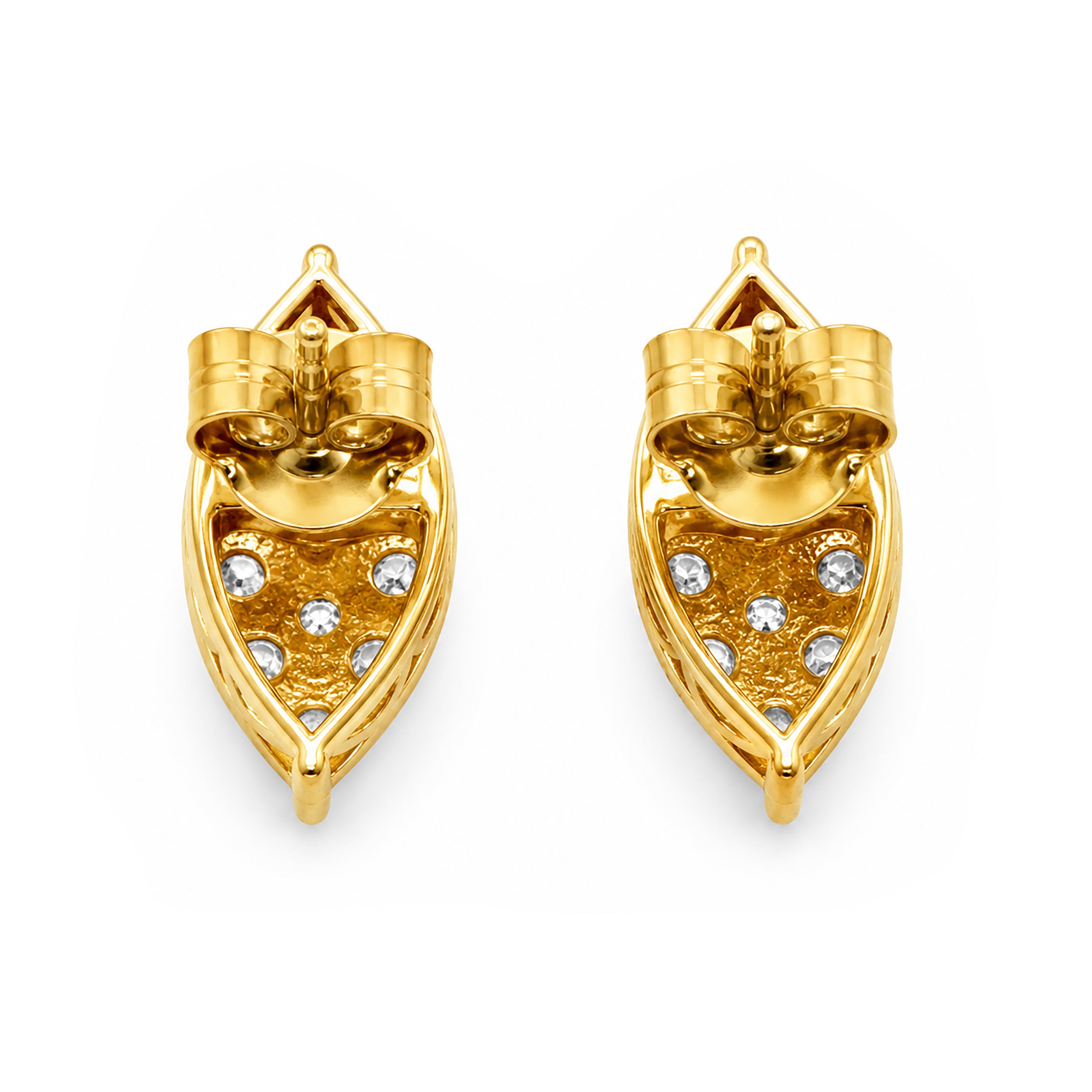 Diamonair Lab Grown Diamond (F/VS+) 1.00 carat Round cut Sterling Silver Stud Earrings - Sterling Silver | Gold over Silver