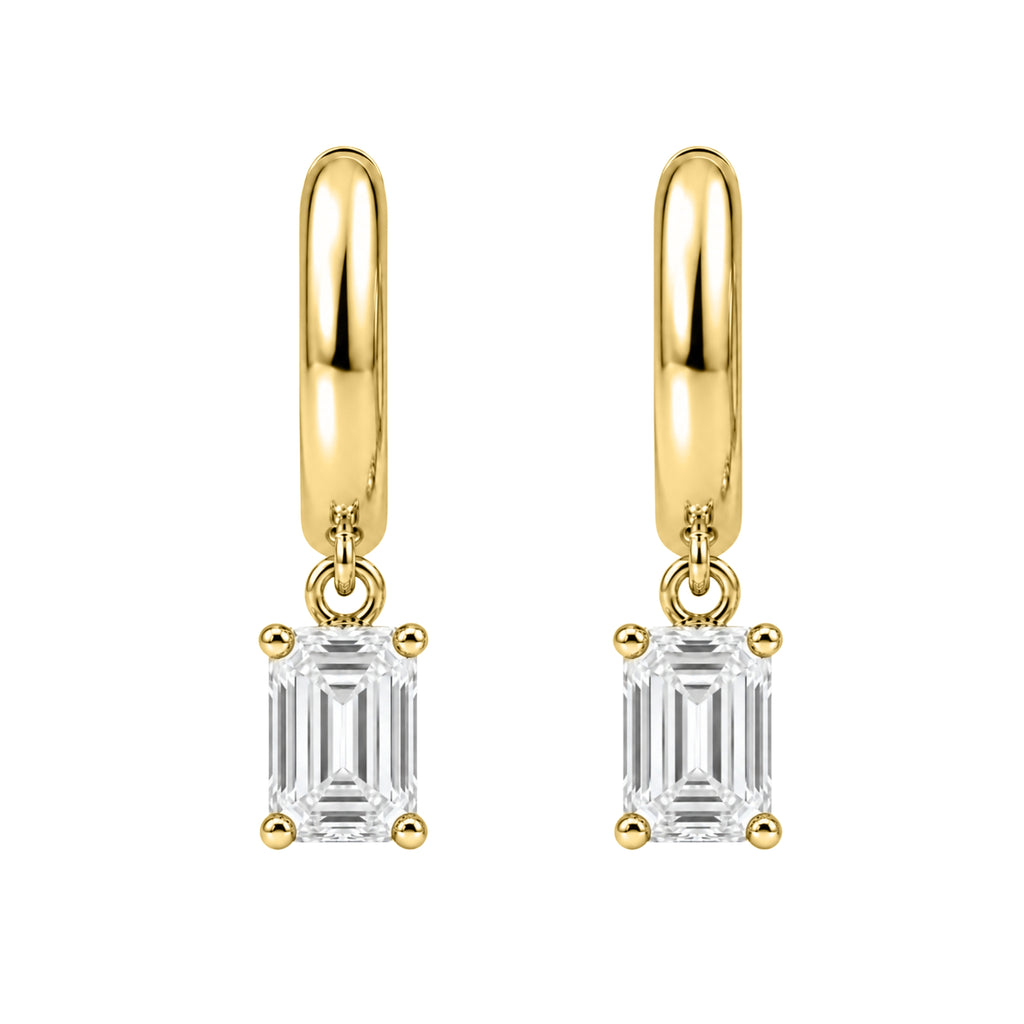 1-4 ctw Emerald Hoop Earrings