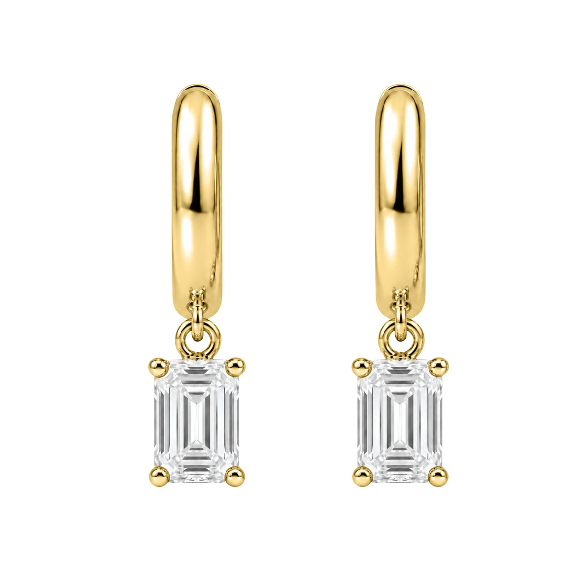 1-4 ctw Emerald Hoop Earrings