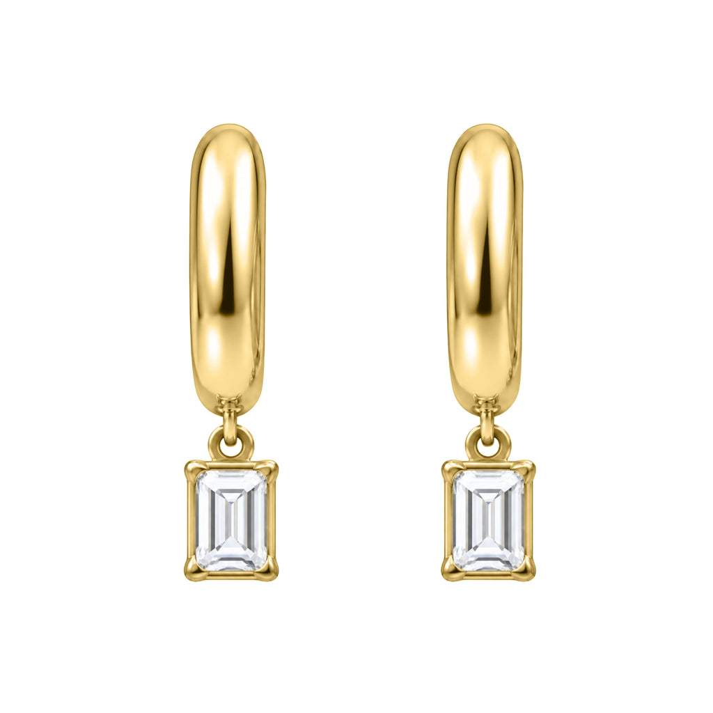 1-4 ctw Emerald Hoop Earrings