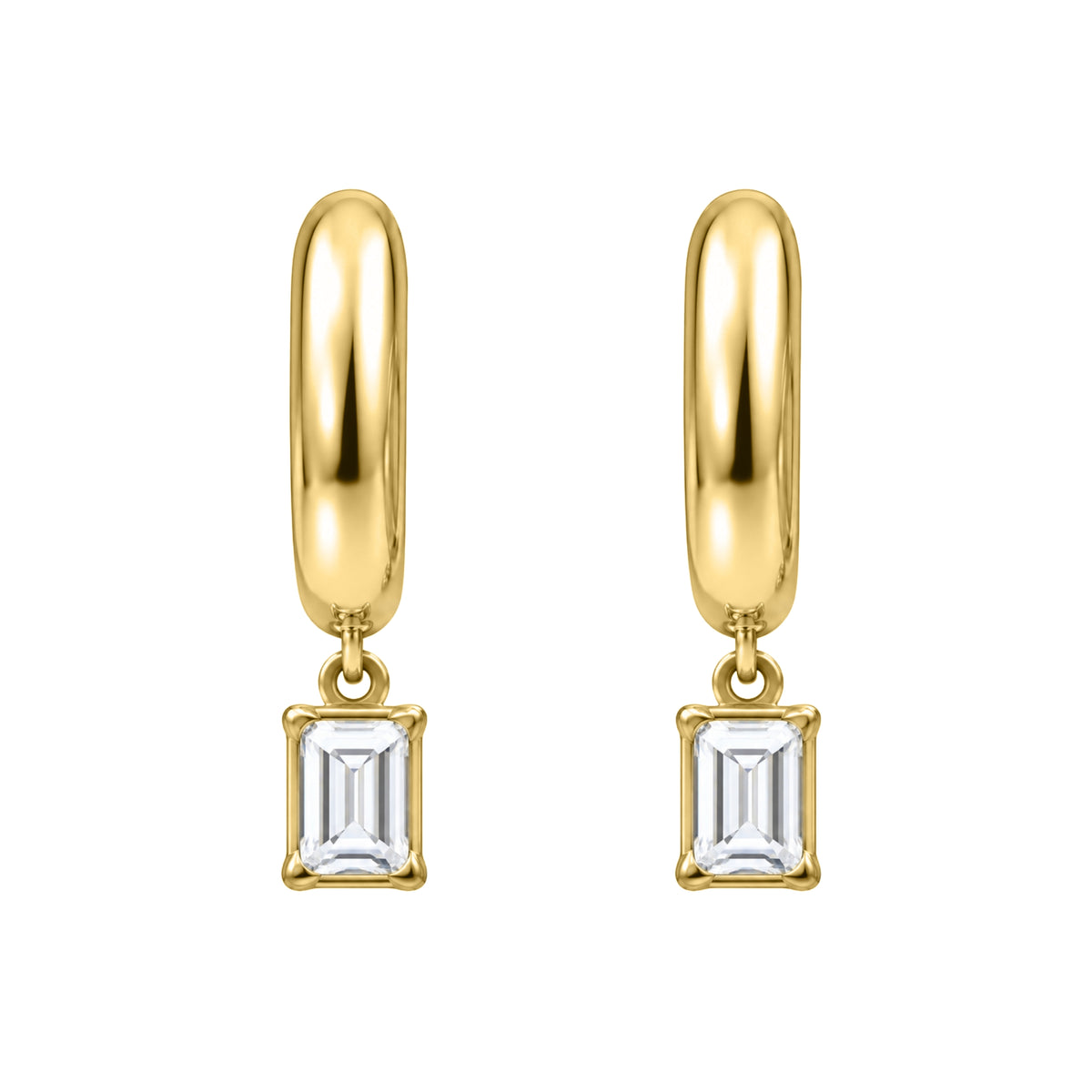 1-4 ctw Emerald Hoop Earrings